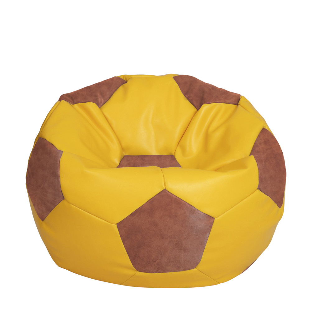 Fotoliu puf Extra Ball - imitatie piele - galben/coniac Fotoliu puf Extra Ball - imitatie piele - galben/coniac