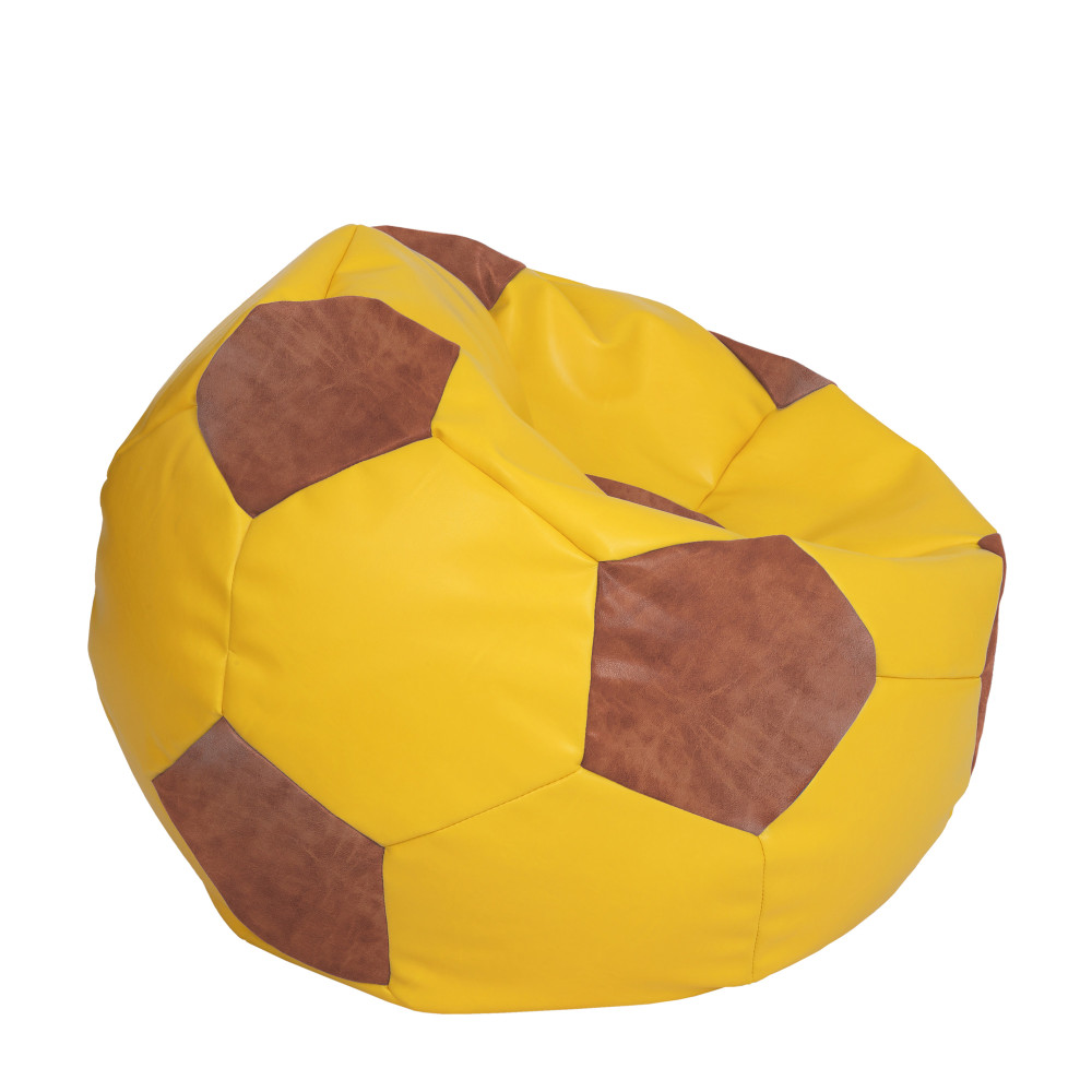 Fotoliu puf Extra Ball - imitatie piele - galben/coniac Fotoliu puf Extra Ball - imitatie piele - galben/coniac