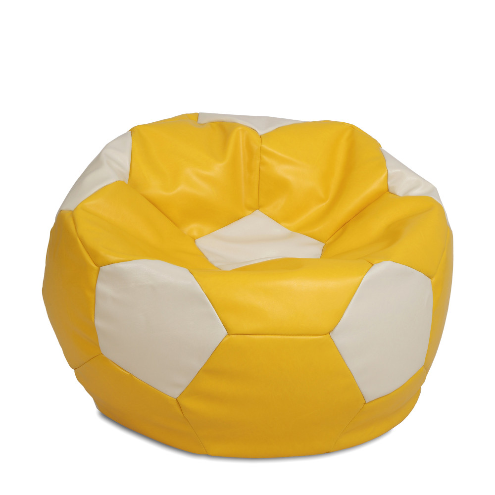 Fotoliu puf Extra Ball - imitatie piele - galben/crem Fotoliu puf Extra Ball - imitatie piele - galben/crem