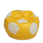 Fotoliu puf Extra Ball - imitatie piele - galben/crem