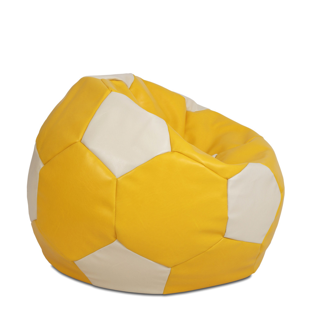 Fotoliu puf Extra Ball - imitatie piele - galben/crem Fotoliu puf Extra Ball - imitatie piele - galben/crem