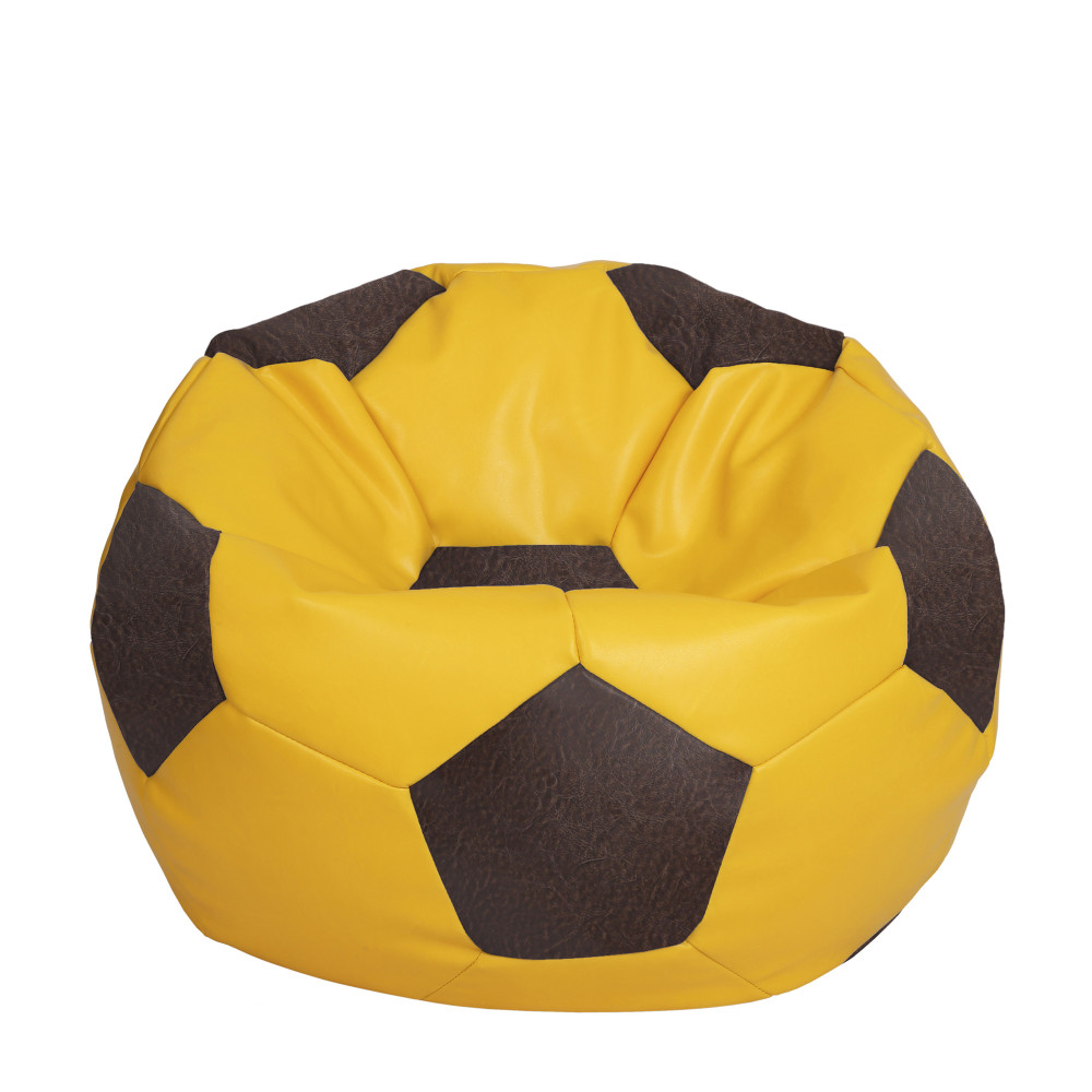 Fotoliu puf Extra Ball - imitatie piele - galben/maro Fotoliu puf Extra Ball - imitatie piele - galben/maro