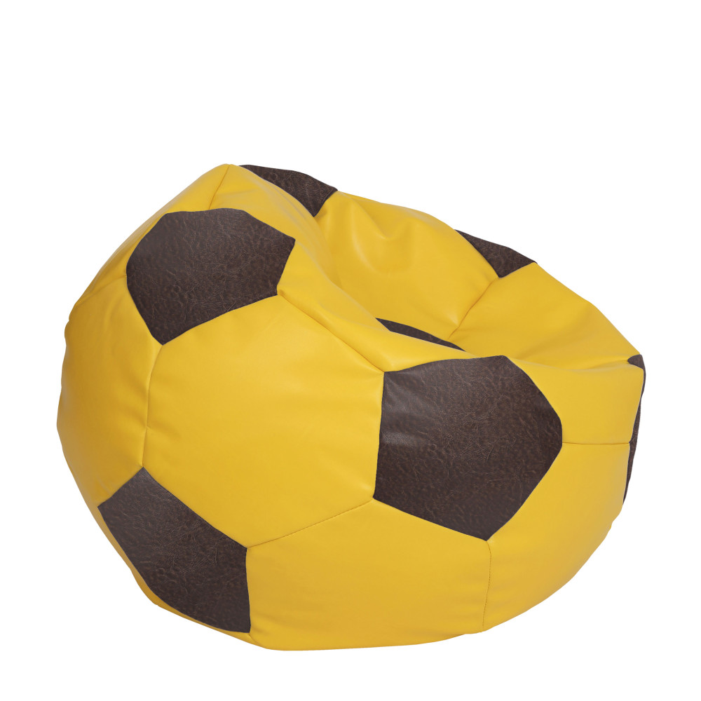 Fotoliu puf Extra Ball - imitatie piele - galben/maro Fotoliu puf Extra Ball - imitatie piele - galben/maro