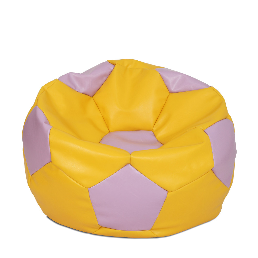 Fotoliu puf Extra Ball - imitatie piele - galben/mov Fotoliu puf Extra Ball - imitatie piele - galben/mov
