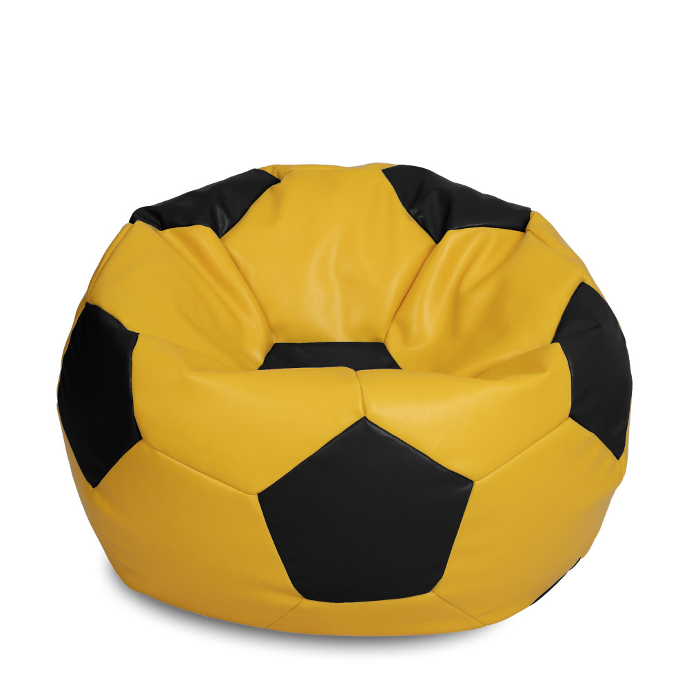 Fotoliu puf Extra Ball - imitatie piele - galben/negru Fotoliu puf Extra Ball - imitatie piele - galben/negru