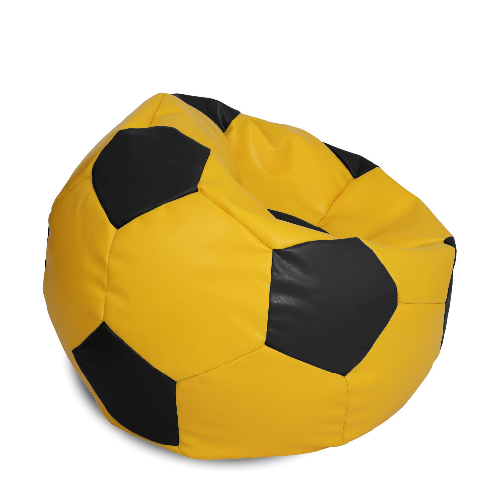 Fotoliu puf Extra Ball - imitatie piele - galben/negru Fotoliu puf Extra Ball - imitatie piele - galben/negru