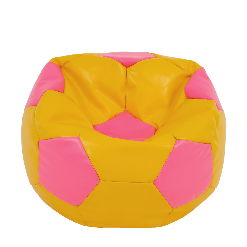 Fotoliu puf Extra Ball - imitatie piele - galben/roz Fotoliu puf Extra Ball - imitatie piele - galben/roz