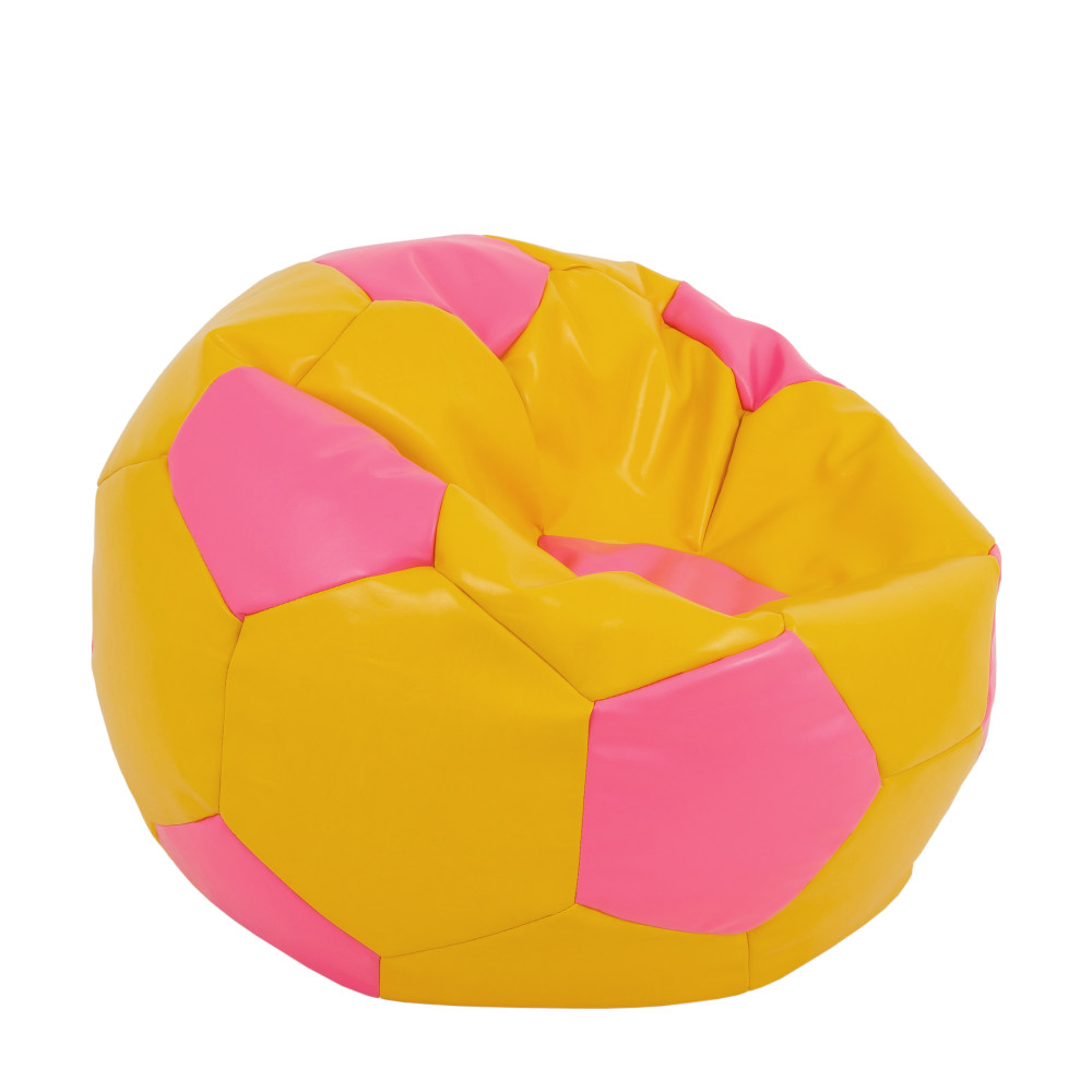 Fotoliu puf Extra Ball - imitatie piele - galben/roz Fotoliu puf Extra Ball - imitatie piele - galben/roz