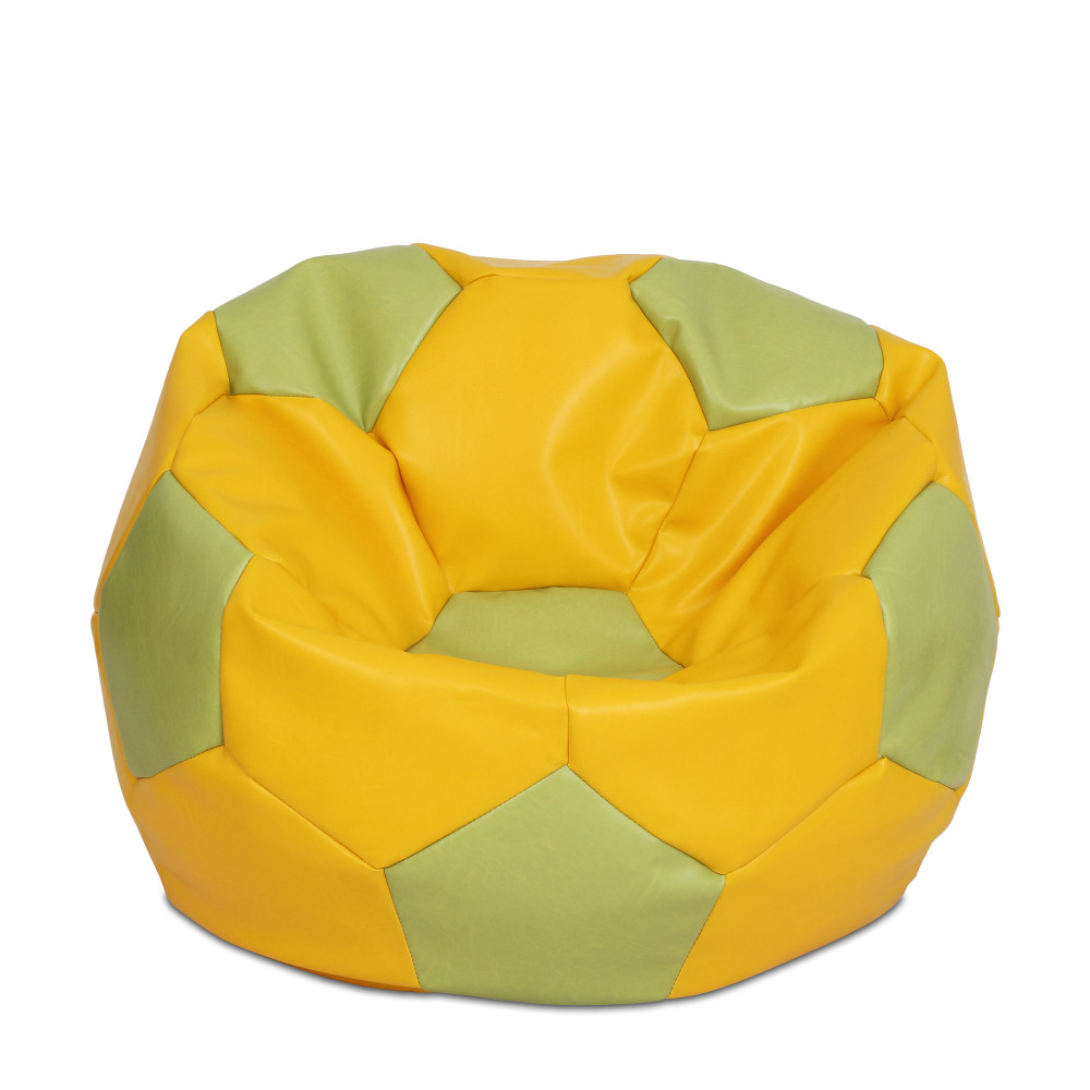 Fotoliu puf Extra Ball - imitatie piele - galben/verde Fotoliu puf Extra Ball - imitatie piele - galben/verde