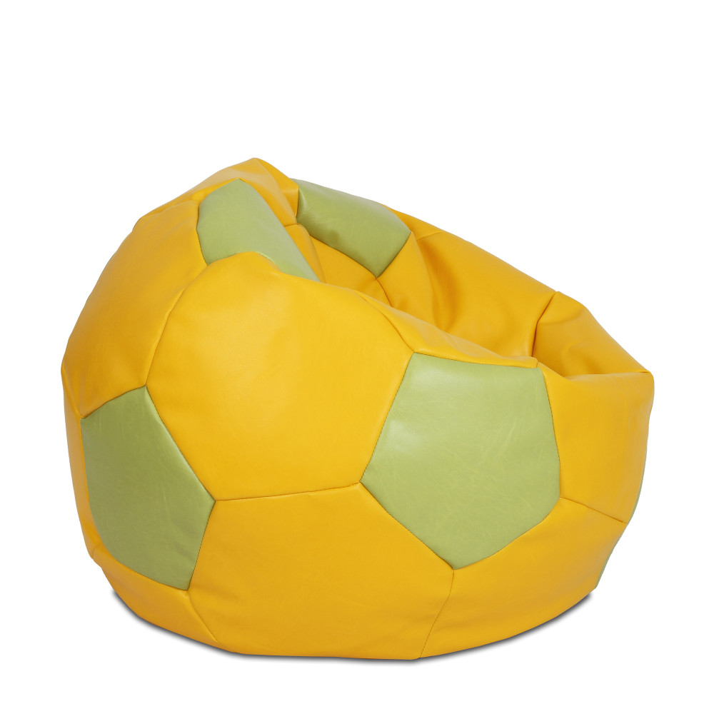 Fotoliu puf Extra Ball - imitatie piele - galben/verde Fotoliu puf Extra Ball - imitatie piele - galben/verde