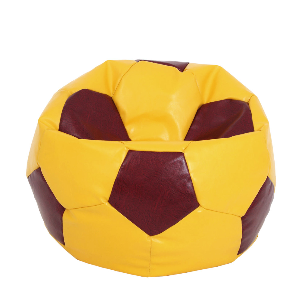 Fotoliu puf Extra Ball - imitatie piele - galben/bordo Fotoliu puf Extra Ball - imitatie piele - galben/bordo