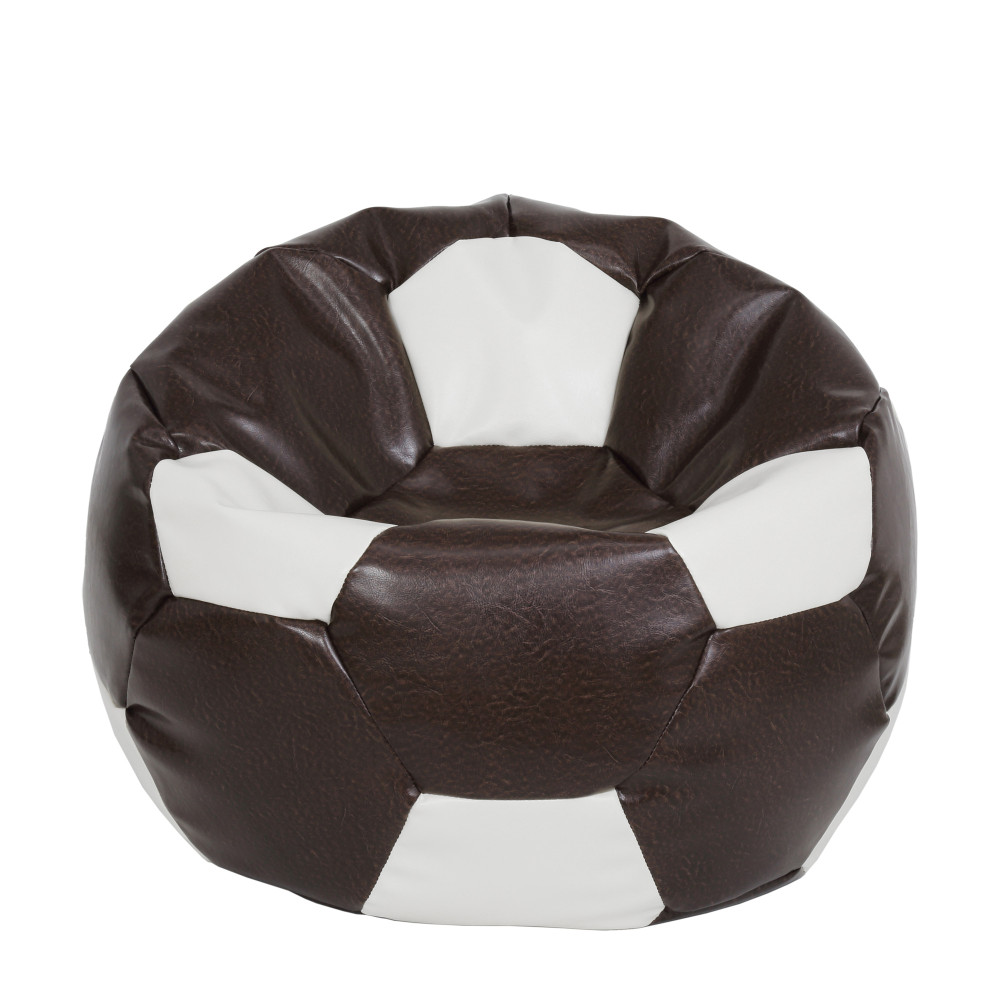 Fotoliu puf Extra Ball - imitatie piele - maro/alb Fotoliu puf Extra Ball - imitatie piele - maro/alb