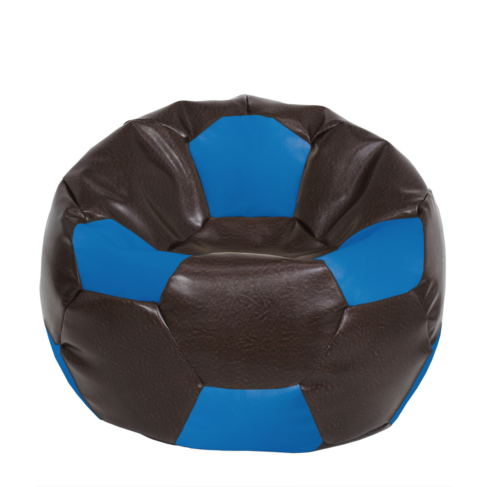 Fotoliu puf Extra Ball - imitatie piele - maro/albastru Fotoliu puf Extra Ball - imitatie piele - maro/albastru