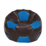 Fotoliu puf Extra Ball - imitatie piele - maro/albastru