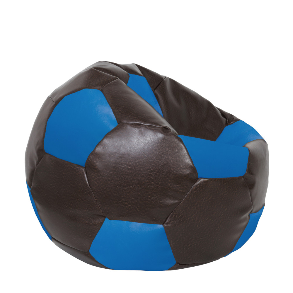 Fotoliu puf Extra Ball - imitatie piele - maro/albastru Fotoliu puf Extra Ball - imitatie piele - maro/albastru