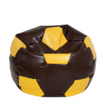 Fotoliu puf Extra Ball - imitatie piele - maro/galben