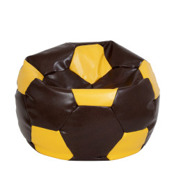 Fotoliu puf Extra Ball - imitatie piele - maro/galben Fotoliu puf Extra Ball - imitatie piele - maro/galben