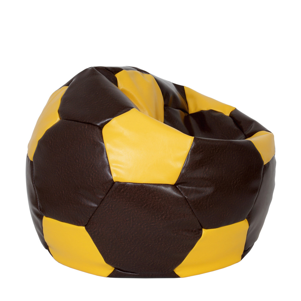 Fotoliu puf Extra Ball - imitatie piele - maro/galben Fotoliu puf Extra Ball - imitatie piele - maro/galben