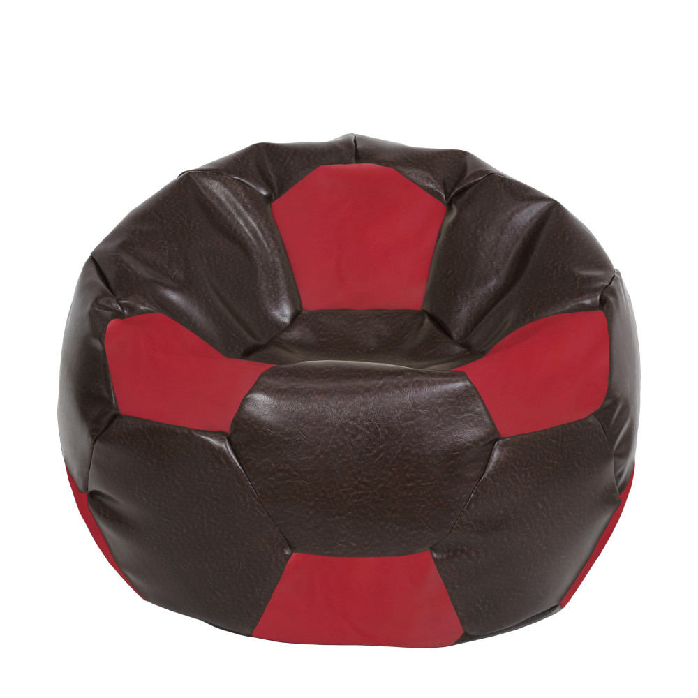 Fotoliu puf Extra Ball - imitatie piele - maro/rosu Fotoliu puf Extra Ball - imitatie piele - maro/rosu