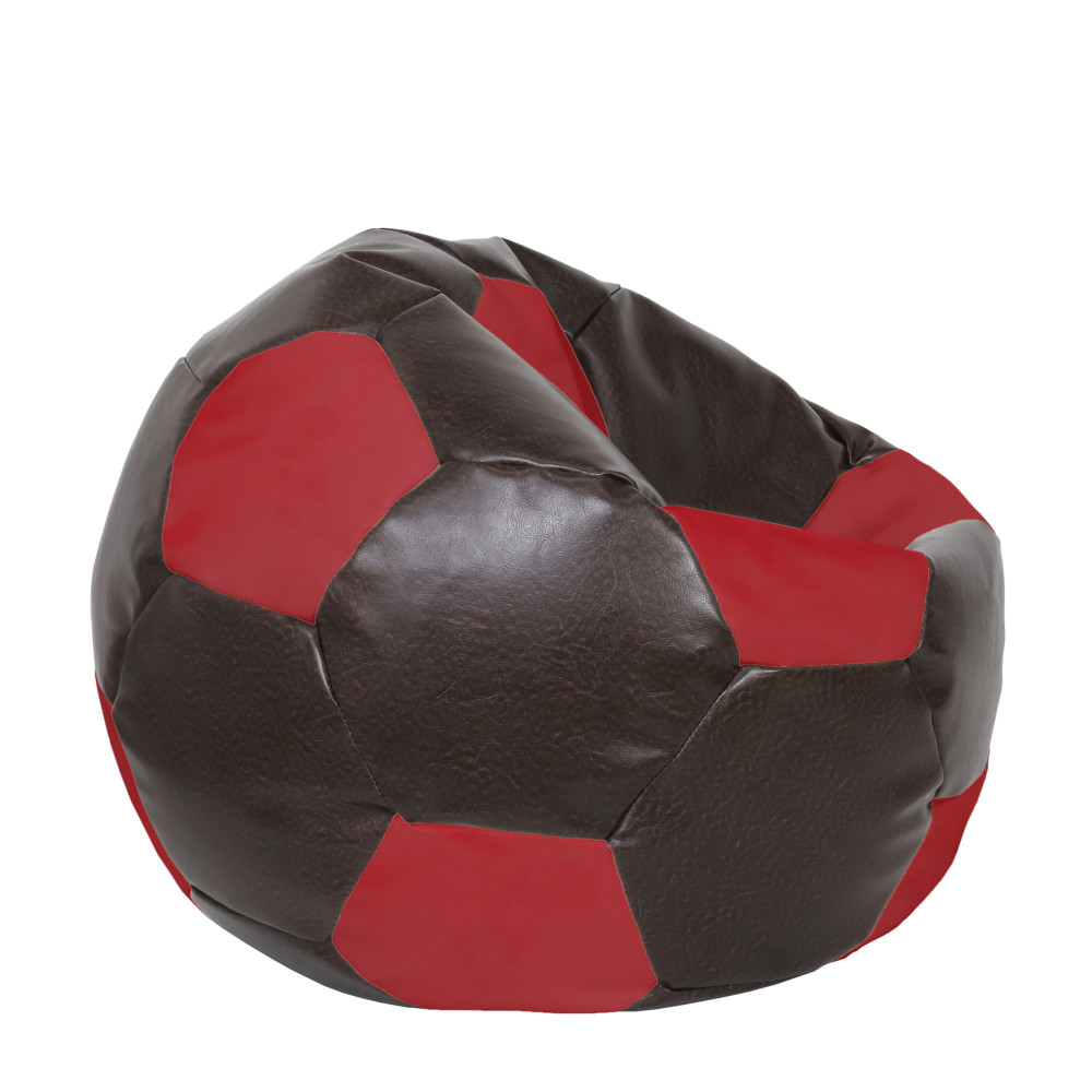 Fotoliu puf Extra Ball - imitatie piele - maro/rosu Fotoliu puf Extra Ball - imitatie piele - maro/rosu