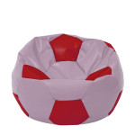 Fotoliu puf Extra Ball - imitatie piele - mov/rosu