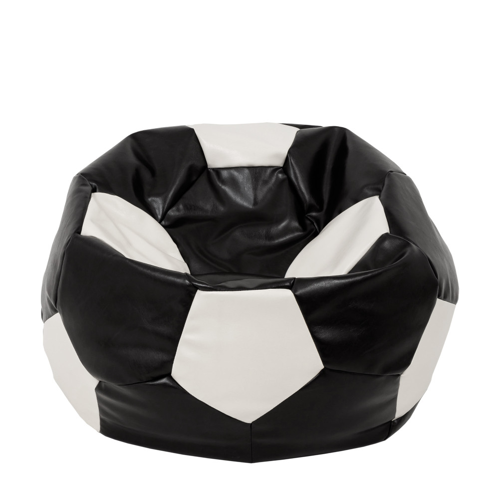 Fotoliu puf Extra Ball - imitatie piele - negru/alb Fotoliu puf Extra Ball - imitatie piele - negru/alb