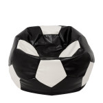 Fotoliu puf Extra Ball - imitatie piele - negru/alb