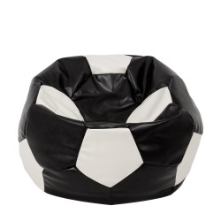 Fotoliu puf Extra Ball - imitatie piele - negru/alb Fotoliu puf Extra Ball - imitatie piele - negru/alb
