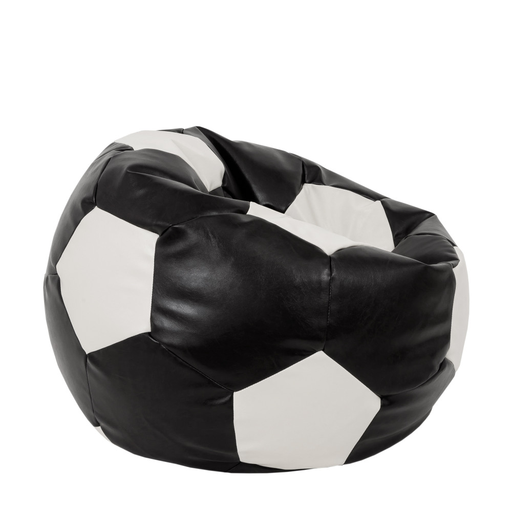 Fotoliu puf Extra Ball - imitatie piele - negru/alb Fotoliu puf Extra Ball - imitatie piele - negru/alb