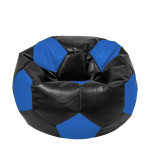 Fotoliu puf Extra Ball - imitatie piele - negru/albastru