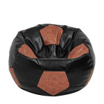 Fotoliu puf Extra Ball - imitatie piele - negru/coniac