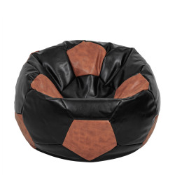 Fotoliu puf Extra Ball - imitatie piele - negru/coniac Fotoliu puf Extra Ball - imitatie piele - negru/coniac