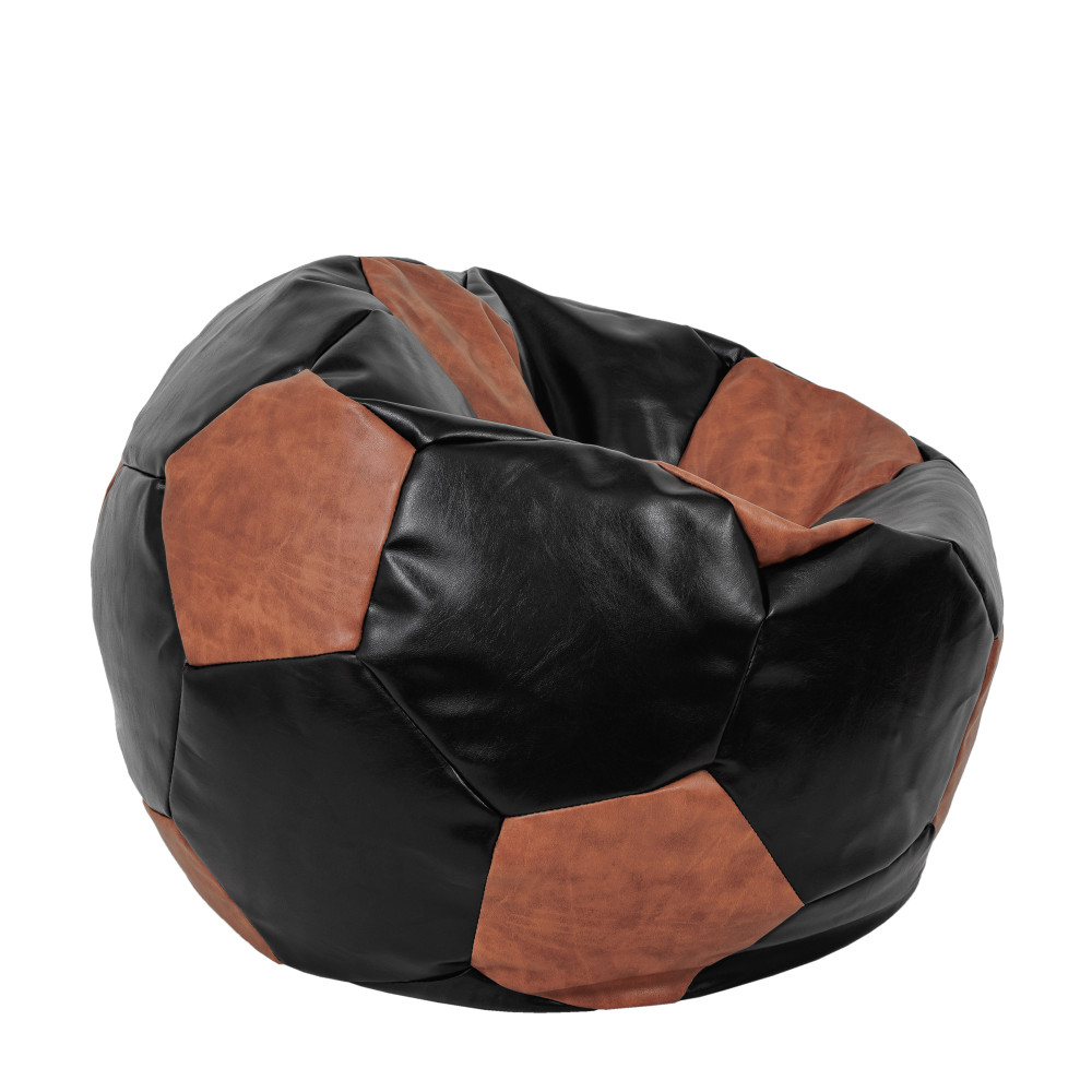 Fotoliu puf Extra Ball - imitatie piele - negru/coniac Fotoliu puf Extra Ball - imitatie piele - negru/coniac