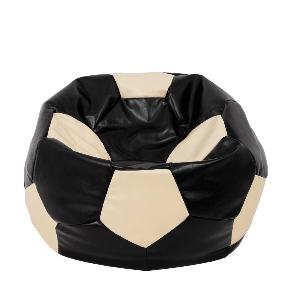 Fotoliu puf Extra Ball - imitatie piele - negru/crem Fotoliu puf Extra Ball - imitatie piele - negru/crem
