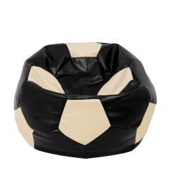 Fotoliu puf Extra Ball - imitatie piele - negru/crem Fotoliu puf Extra Ball - imitatie piele - negru/crem