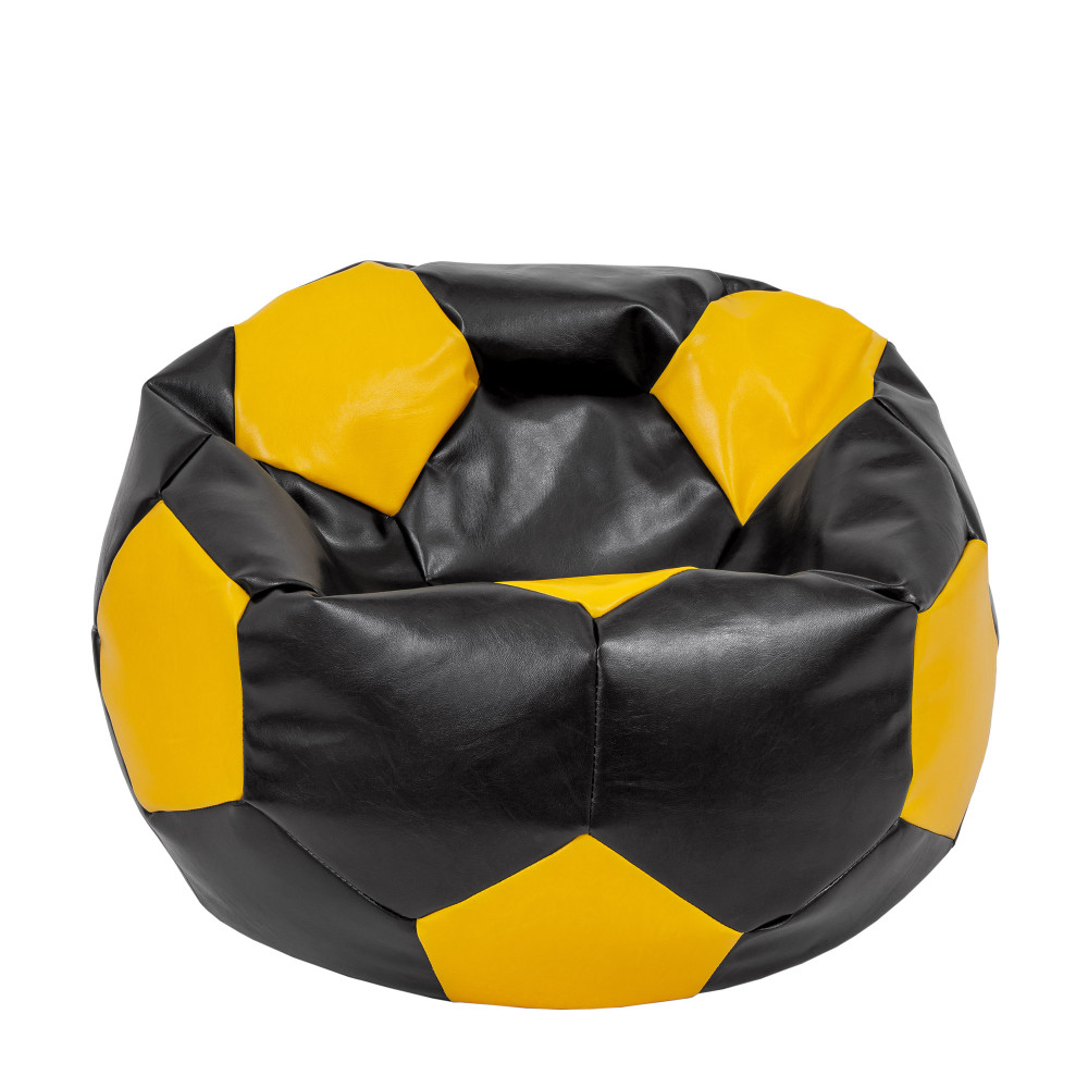 Fotoliu puf Extra Ball - imitatie piele - negru/galben Fotoliu puf Extra Ball - imitatie piele - negru/galben