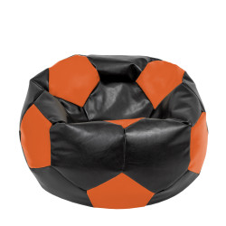 Fotoliu puf Extra Ball - imitatie piele - negru/portocaliu Fotoliu puf Extra Ball - imitatie piele - negru/portocaliu