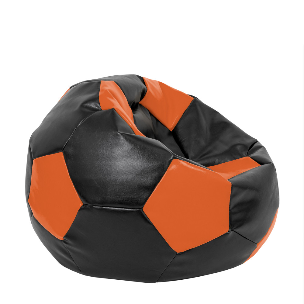 Fotoliu puf Extra Ball - imitatie piele - negru/portocaliu Fotoliu puf Extra Ball - imitatie piele - negru/portocaliu