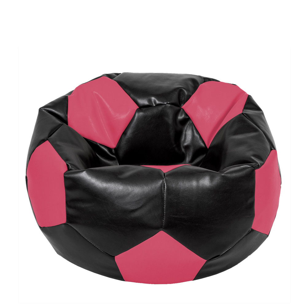 Fotoliu puf Extra Ball - imitatie piele - negru/roz Fotoliu puf Extra Ball - imitatie piele - negru/roz