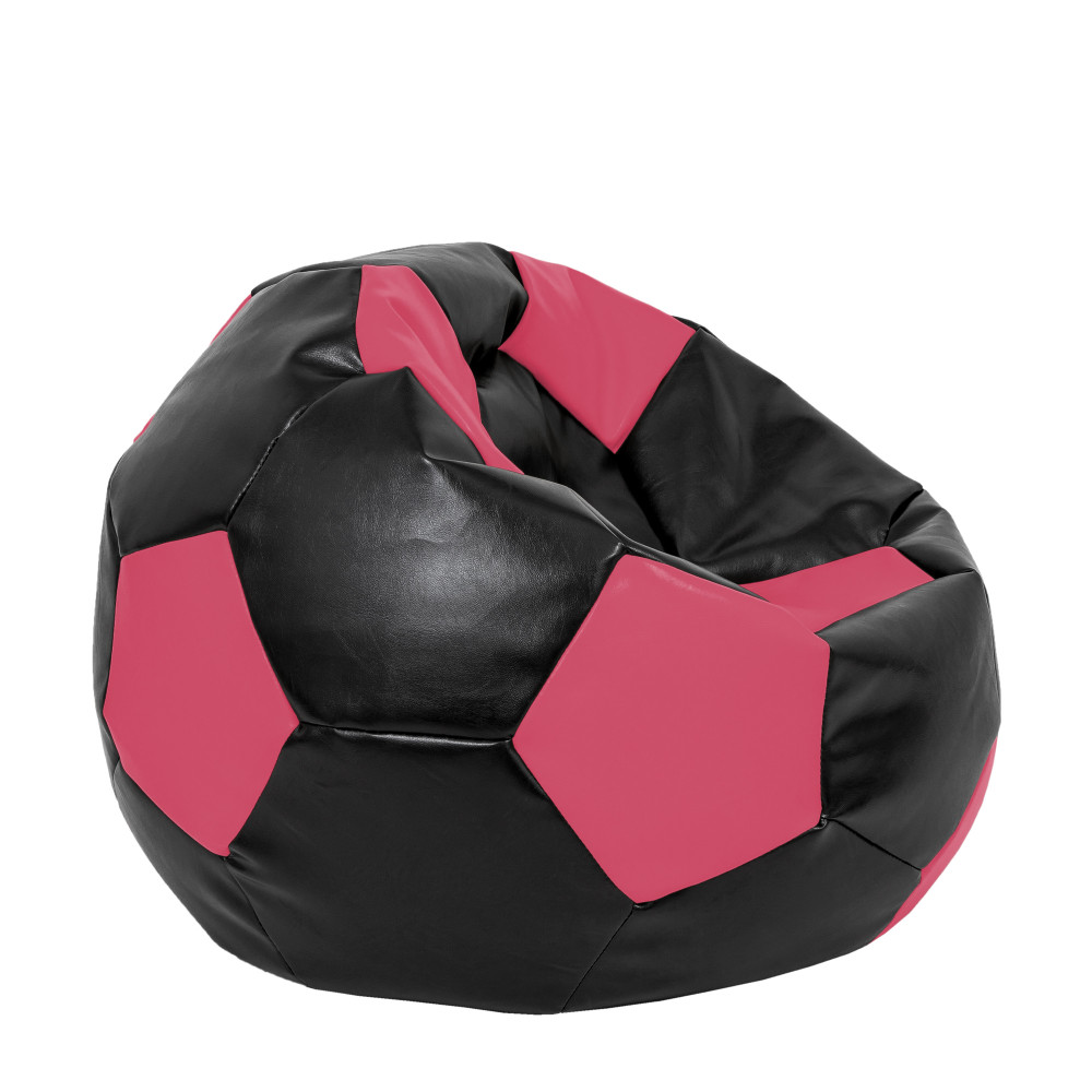 Fotoliu puf Extra Ball - imitatie piele - negru/roz Fotoliu puf Extra Ball - imitatie piele - negru/roz