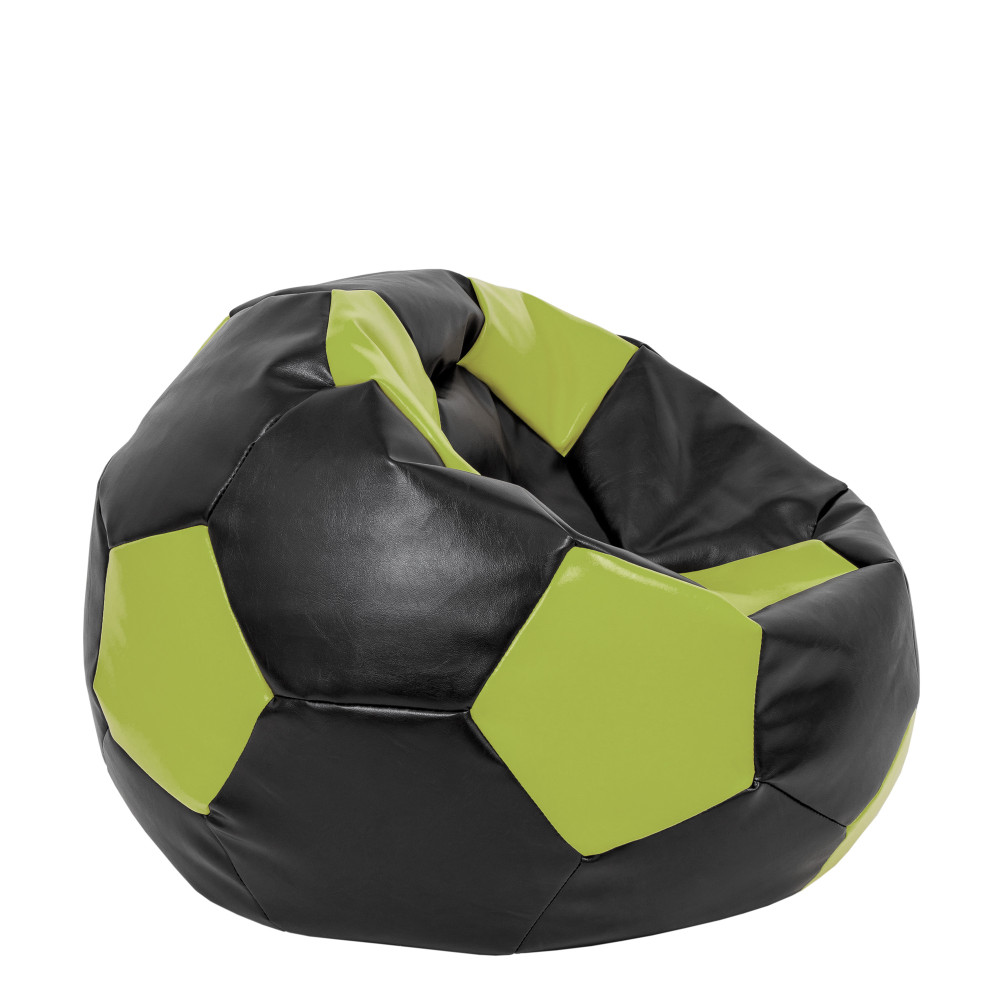 Fotoliu puf Extra Ball - imitatie piele - negru/verde Fotoliu puf Extra Ball - imitatie piele - negru/verde