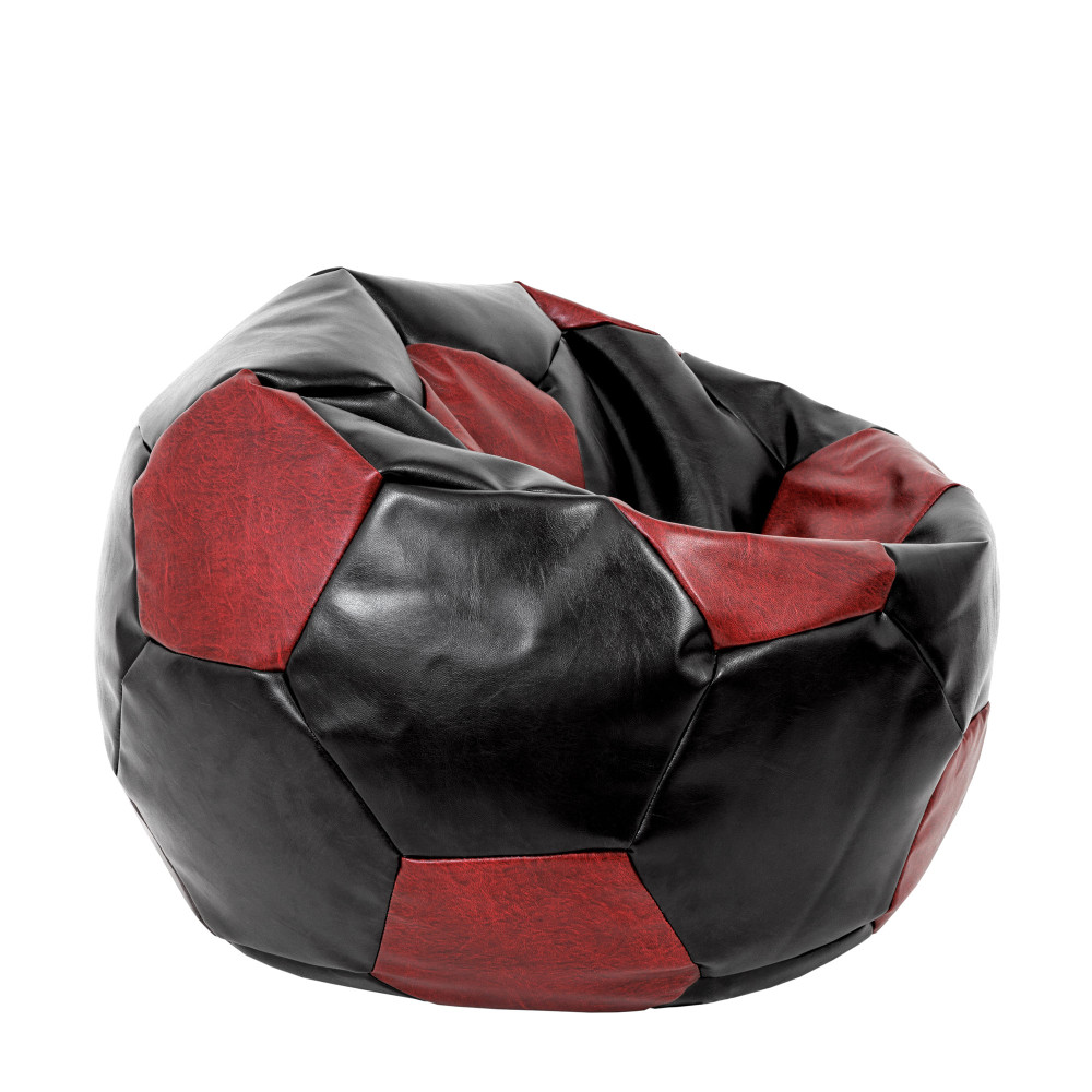 Fotoliu puf Extra Ball - imitatie piele - negru/bordo Fotoliu puf Extra Ball - imitatie piele - negru/bordo
