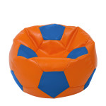 Fotoliu puf Extra Ball - imitatie piele - portocaliu/albastru