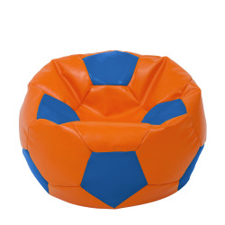 Fotoliu puf Extra Ball - imitatie piele - portocaliu/albastru Fotoliu puf Extra Ball - imitatie piele - portocaliu/albastru