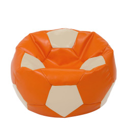 Fotoliu puf Extra Ball - imitatie piele - portocaliu/crem Fotoliu puf Extra Ball - imitatie piele - portocaliu/crem