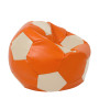 Fotoliu puf Extra Ball - imitatie piele - portocaliu/crem Fotoliu puf Extra Ball - imitatie piele - portocaliu/crem