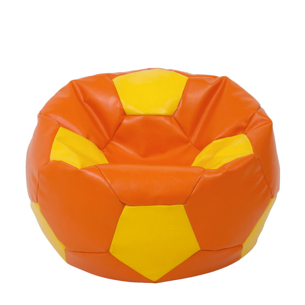 Fotoliu puf Extra Ball - imitatie piele - portocaliu/galben Fotoliu puf Extra Ball - imitatie piele - portocaliu/galben