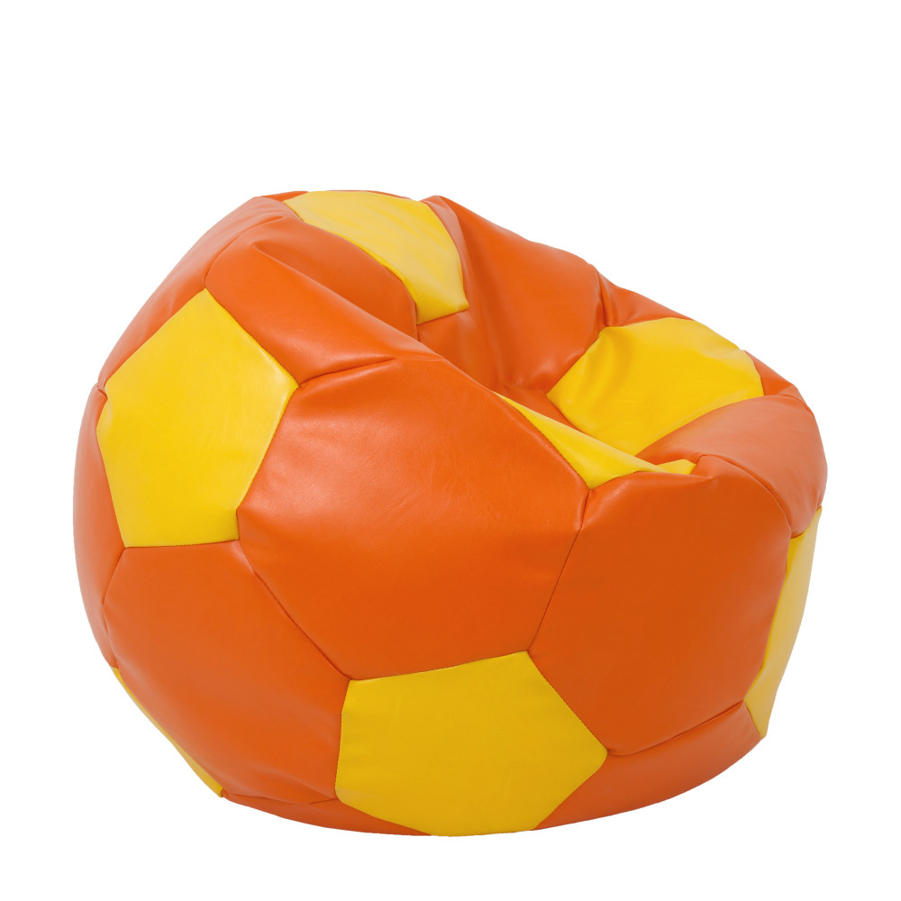 Fotoliu puf Extra Ball - imitatie piele - portocaliu/galben Fotoliu puf Extra Ball - imitatie piele - portocaliu/galben
