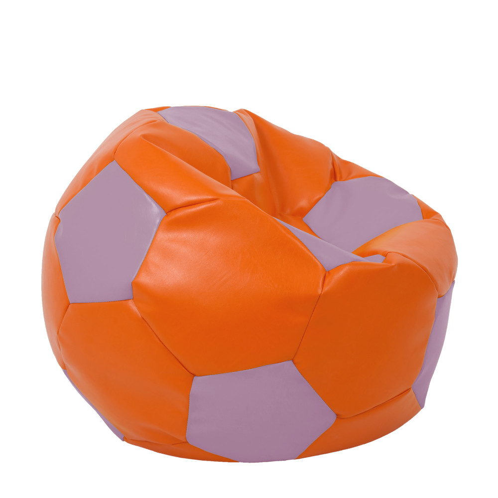 Fotoliu puf Extra Ball - imitatie piele - portocaliu/mov