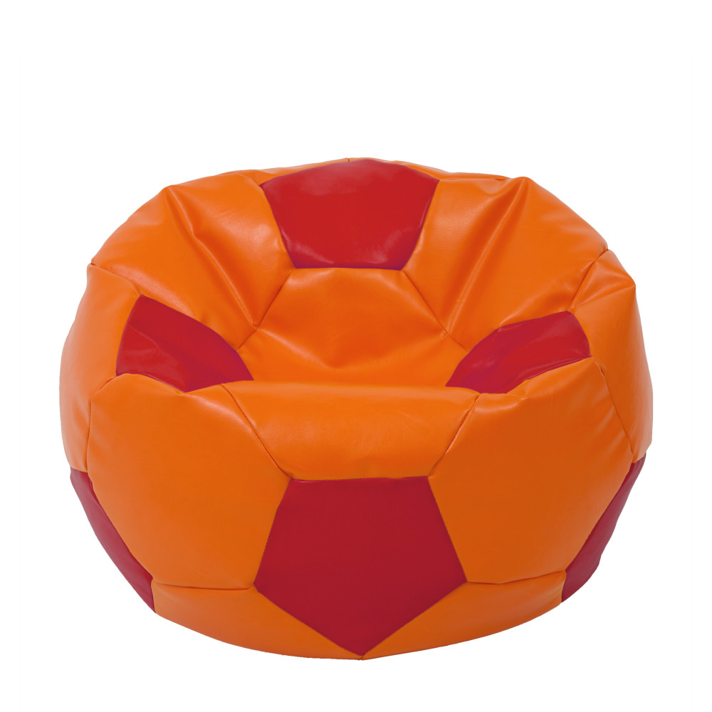 Fotoliu puf Extra Ball - imitatie piele - portocaliu/rosu Fotoliu puf Extra Ball - imitatie piele - portocaliu/rosu